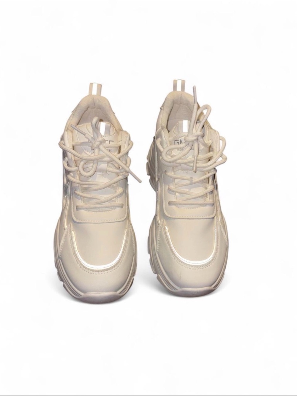 Women's Chunky Lace-Up Sneakers in Cream